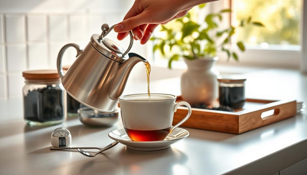 Schwarzer Tee aufbrühen